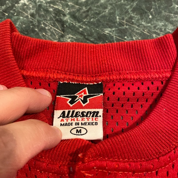 Maillot Baseball Vintage Don Alleson Comets, Rouge, Taille L Enfant, Maille